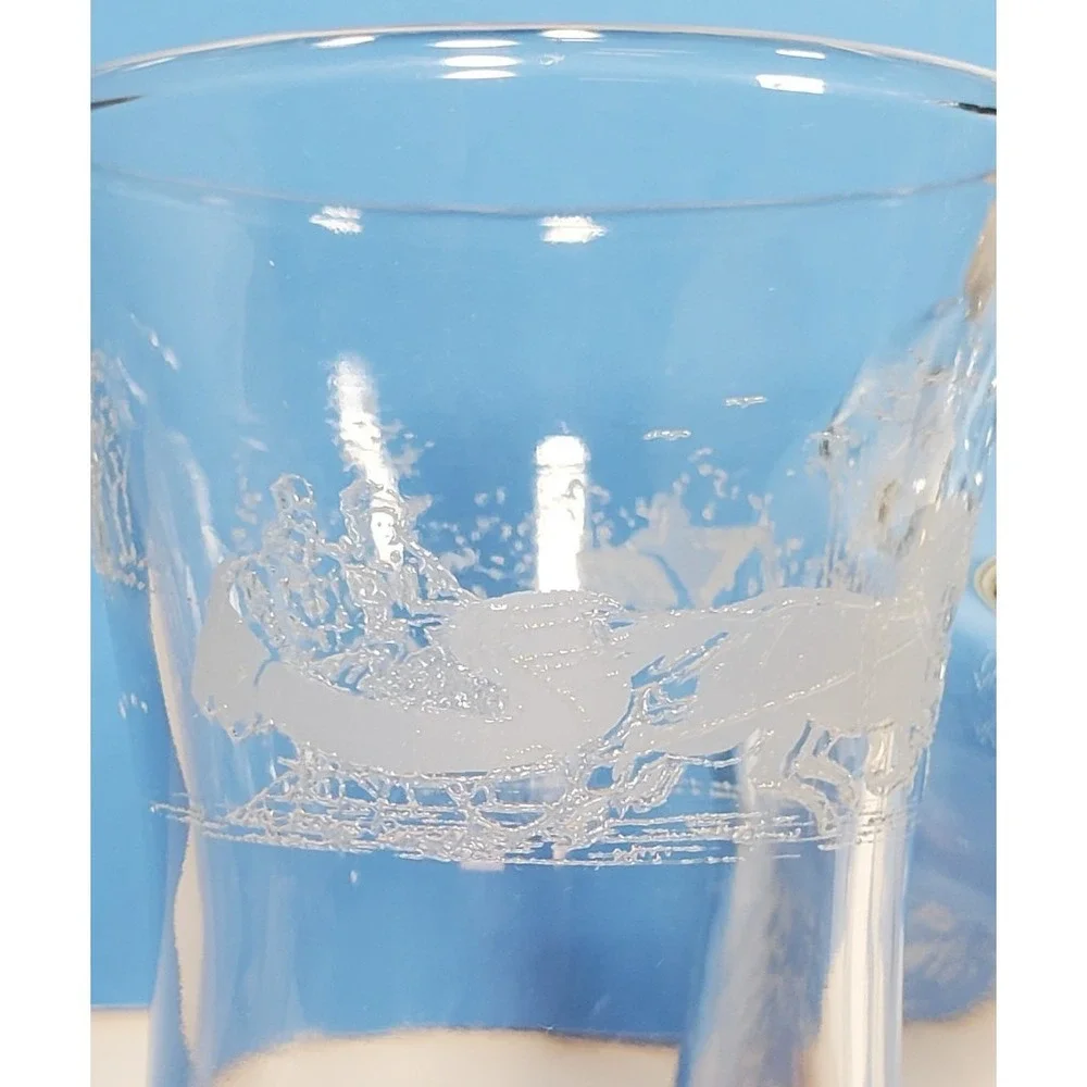 Votive Cups Embossed Winter Scene Horse & Sleigh Peg Candle Cup Homco Quantity 3